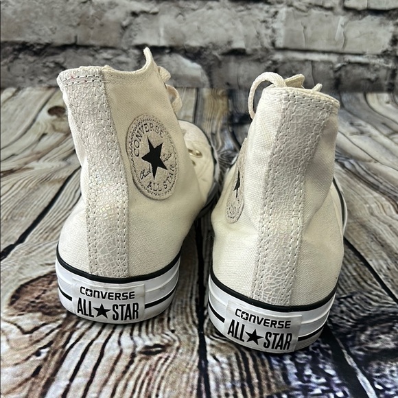 Converse Cream High-Top Sneakers and iridescent accents - Picture 5 of 9